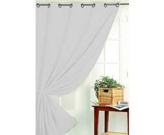 HomeMaison Rideau Occultant Non Feu M1, Polyester, Argent, 260x140 cm