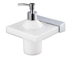 Haceka 1128197 Distributeur Savon Forte Chrome Blanc/Acier