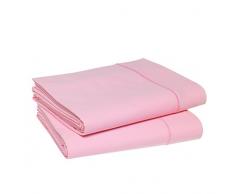 Blanc des Vosges Uni 57 Fils Drap - Coton - Rose - 120x190 cm