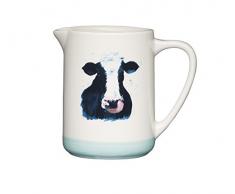 Kitchen Craft Pomme Farm Carafe Ã Lait en cÃ©ramique avec Finition Ã la Main CrÃ¨me/Vert 500 ML