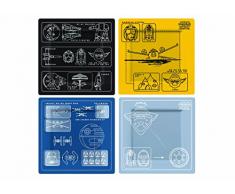 Star Wars Rogue One SW02609 Assiettes (Set de 4), Mélamine, Multicolore, 20,5 x 2 x 20,5 cm