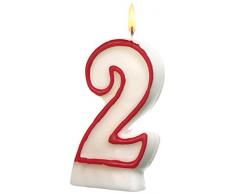 Susy Card Bougie Chiffre 1 pièce Motif 2 Rot