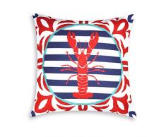 Excelsa - Coussin décoratif, Rembourrage Inclus, Housse en Coton Boston 45 x 45 cm Giallo E Blu