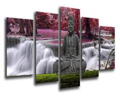 Cuadros Camara Tableau Moderne Photographique, Impression sur Bois, Bouddha Bouddha, Relaxation, Relaxation, Zen, 165 x 62 cm, ref. 26246
