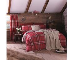 Catalina Ensembles Lansfield Kelso Personne Parure Housse de Couette Coton Rouge sur Une Place