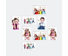 Deknudt Frames S67CK1-P8 Cadre Plat pour 8 Photos Bois Blanc 10 x 15 cm