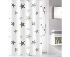 Meusch Rideau de Douche Stars 180x200cm Gris Platine, Plastique, 180 x 200 x 2 cm