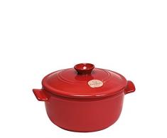 Emile Henry Eh344525 Cocotte Ronde Céramique Rouge Grand Cru 22 X 22 X 15 cm