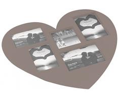 décorline set de table photos coeurs 45x41cm souvenirs taupe
