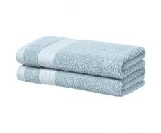 AmazonBasics Performance Serviettes de toilette - 2 essuie-mains, Bleu aigue-marine