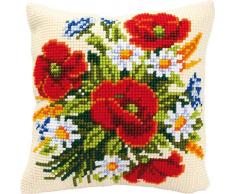 Vervaco, Kit Coussin Point De Croix, Fleurs, Multi-Couleurs