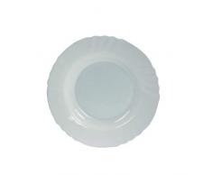 BORMIOLI ROCCO 6181502Â ebro Assiette Creuse, 23,5Â cm, Verre Opale, Blanc - Lot De 6