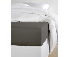 De Witte Lietaer Olivia Drap Housse qualitÃ© Satin Coton preignÃ©, Gris foncÃ©/Ebony, 180x200 cm h30 cm