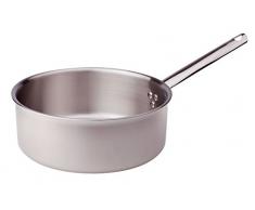 Agnelli alu-Stainless Cocotte avec poignées, en Acier Inoxydable Tubulaire en Acier, Argent, Acier Inoxydable, Argent, 24 cm