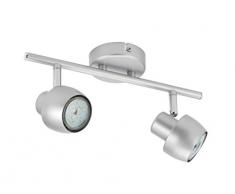 Mathias 3360363 SPOT 2L JETT ARGENT L30 H13,4, MÃ©tal, GU10, L30-H13,4 cm