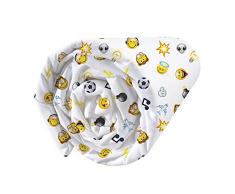 Smiley Mood Drap Housse, 100% Coton, Blanc, 140X190