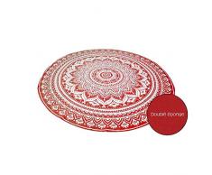 Soleil docre 403003 Drap de Plage, Coton/Eponge Microfibre, Rouge, 180 cm