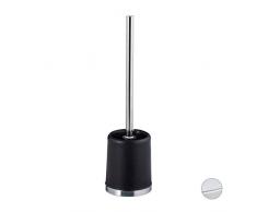 Relaxdays Brosse WC en Plastique, Noir, 37,5 x 10 cm
