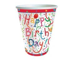 Caspari Entertaining with Gobelet en Papier Motif Happy Birthday