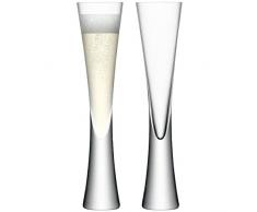 LSA Moya Clear Champagne Flute Pair 170ml, Pack de 2
