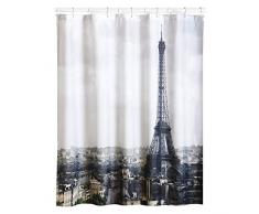 MSV 140597 Rideau de Douche Polyester Motif Paris 180 x 200 x 0,1 cm - 12 anneaux inclus