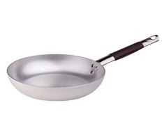 Pentole Agnelli Poêle Basse évasée en Aluminium, épaisseur 3 mm, avec poignée Tubulaire en Acier Inoxydable, argenté 36 cm Argent