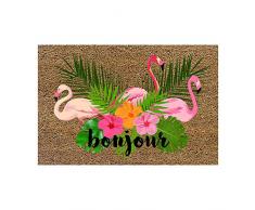 douceur dinterieur Tropic Flamingo PAILLASSON Rectangle, Multicolore, 40 x 60 CM