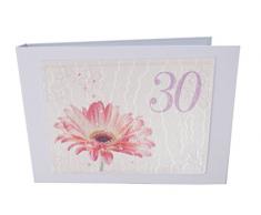 White Cotton Cards Age 76,2Â cm Gerbera Rose Design Tiny Valeur Album Photo, Blanc