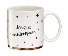 Draeger - Mug Original - Tasse Ã ThÃ© Ã offrir en cadeau Ã vos proches - Tasse Ã CafÃ© en porcelaine fine - 350 ml 8 cm de diamÃ¨tre x 8,5 cm de hauteur joyeux anniversaire
