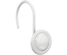 AmazonBasics Crochets pour rideau de douche Cercle avec perles, Nickel