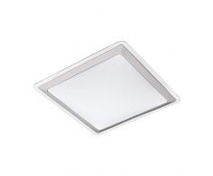 Eglo Plafonnier LED Competa 1, 1 ampoule, matériau : acier et plastique, couleur : argenté, blanc Plafonnier 34 x 34 cm. Blanc