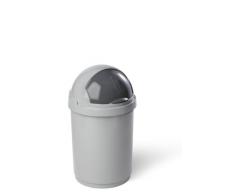 CURVER | Poubelle Bullet bin 25L, Argent / Anthracite, Inside Refuse, 34x34x57 cm