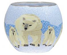 Him CC66 Les Ours Polaires Photophore Verre Multicolore
