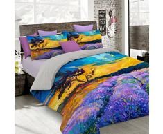 Italian Bed Linen Housse de couette “Sogni d’Autore”avec impression digitale, 100% coton, fabriqué en Italie, 100, SD12, 2 Places