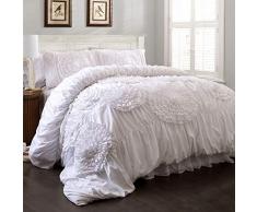 Lush Decor Serena 3 pièces Doudou Ensemble, Blanc, King
