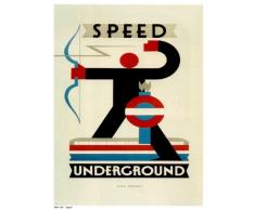 onthewall Vitesse, Deco Vintage du métro de Londres de Chemin de Fer Poster Art Print 40 x 30 cm PDP 054