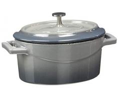 Pentole Agnelli Slowcook Casserole Ovale avec 2 poignÃ©es, en Fonte 0.4 litri Gris