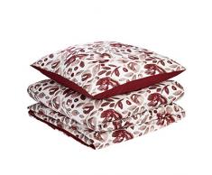 AmazonBasics Parure avec housse de couette en microfibre de qualitÃ© supÃ©rieure Rouge aquarelle (Watercolour Rumba Red) 155 x 200Â cm / 80 x 80Â cm