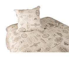 Soleil docre Couvre-lit boutis matelassÃ© avec Taie doreiller, Polyester, Multicolore, 220x180x1 cm