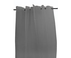 Soleil dOcre 031068 Voilage àOeillets Métal Polyester Gris 135 x 250 cm