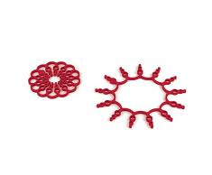 Kuhn Rikon 22527 Design Line Set de 2 Dessous de Plat Silicone Rouge 16 x 16 x 3,5 cm