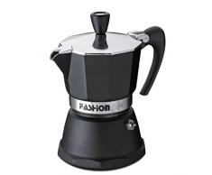 GAT Italy Fashion Machine à café Expresso 6 Tasses pour cuisinière, Aluminium, Noir, 10 x 20 x 17 cm