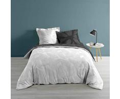 douceur dintérieur parure 3 pièces 240x220 cm veggy anthracite/argent