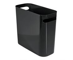 iDesign poubelle cuisine Ã poignÃ©e, petite poubelle en plastique, poubelle de bureau, salle de bain ou cuisine moderne, noir