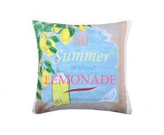 LOVELY CASA Lemonade Coussin 40X40 CM, Polyester, Jaune