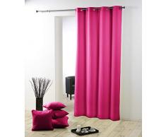douceur dintÃ©rieur rideau a oeillets plastique 140x260 cm polyester essentiel fuchsia