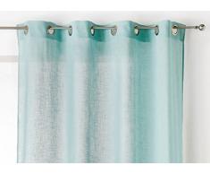 Linder 171/41/375AB Uni Voilage Polyester/Coton Turquoise 147 x 260 cm