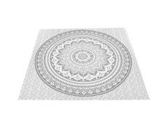 Soleil dOcre Mumbai Drap de Plage, 100% Coton, Gris, 180 x 180 cm