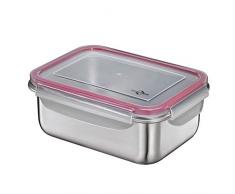 Küchenprofi Grande boîte à déjeuner avec Couvercle Rouge Argenté 16 x 22 x 8 5 cm