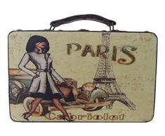 Kleiber 91995 Coffret de Rangement Coffret de Rangement Paris Petit, boîte, Bois, Marron, 30 x 11, 5 x 18 cm